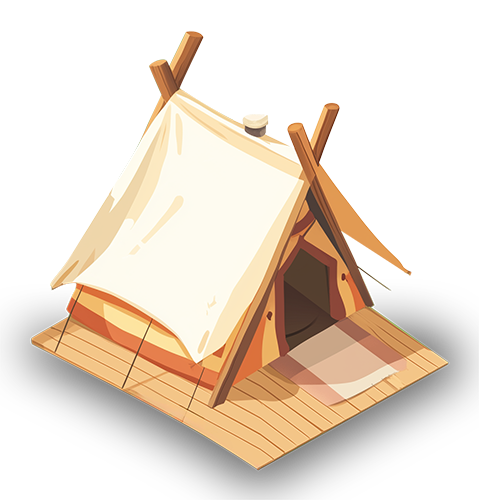 Preview for Cartoon-camping-tent-illustration-building-sticker-68bb1