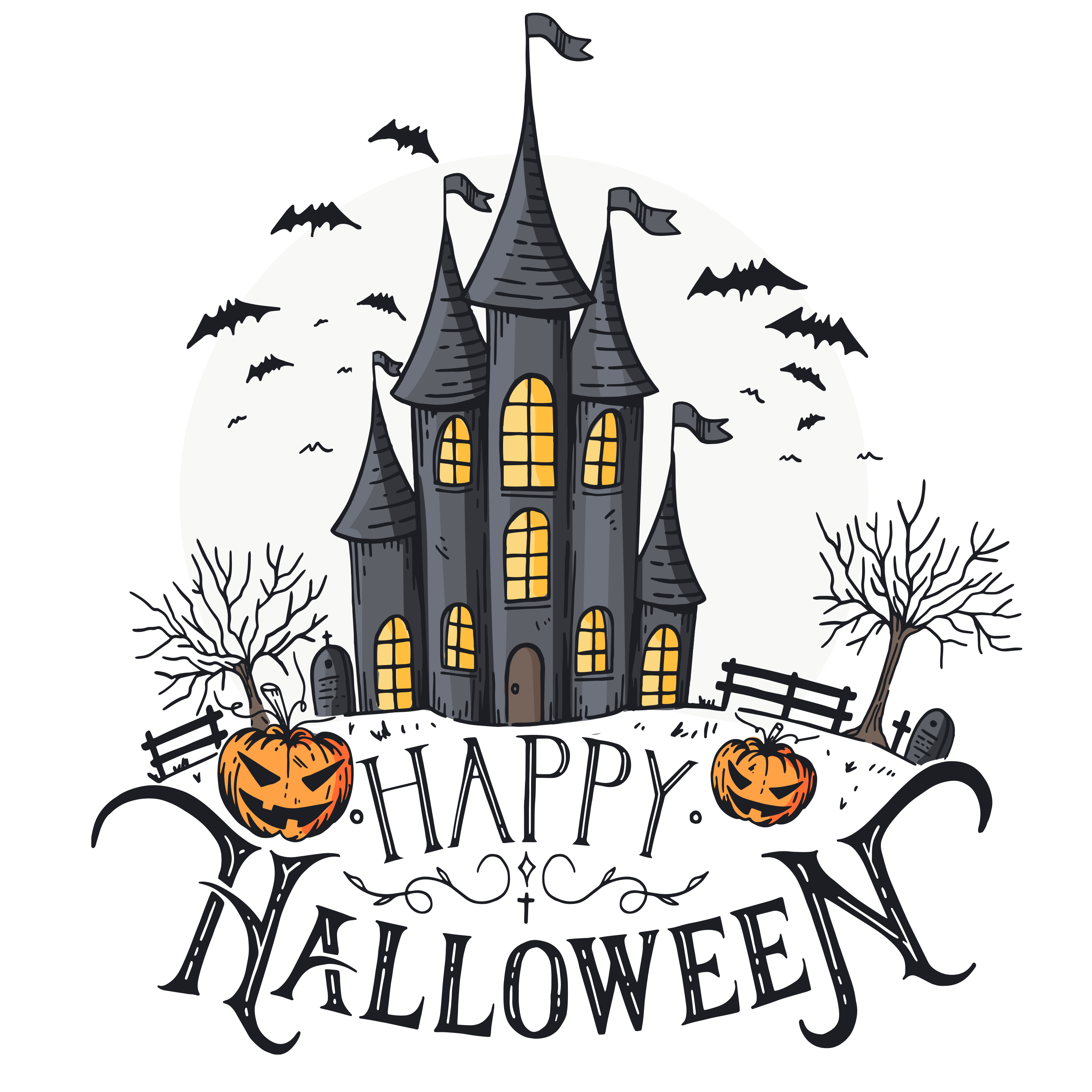 Preview for Halloween-castle-illustration-halloween-text-sticker-900a2