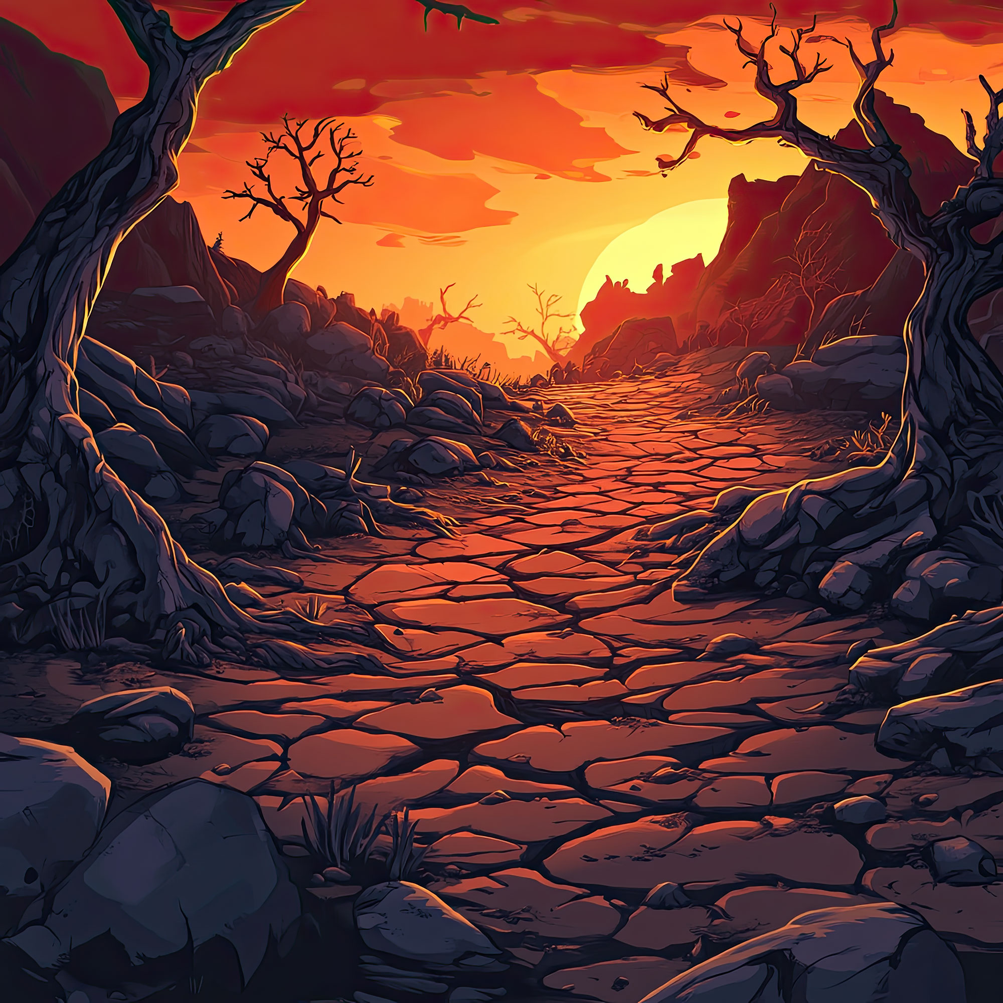 Preview for Barren-landscape-sunset-nature-backdrop-background-106a2