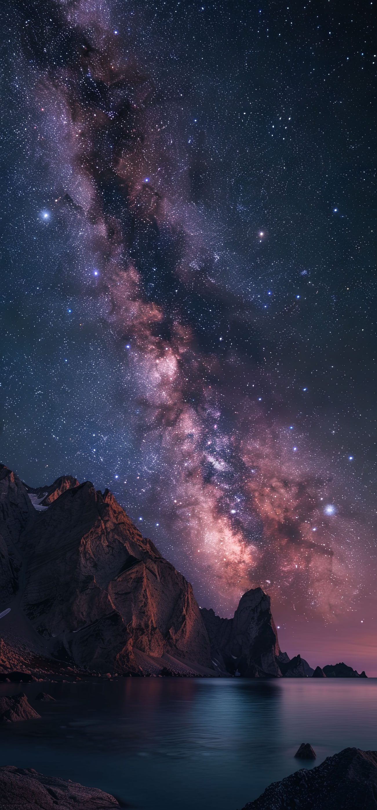 Preview for Milky-way-over-mountains-and-water-astrophotography-phone-backgr-17b76
