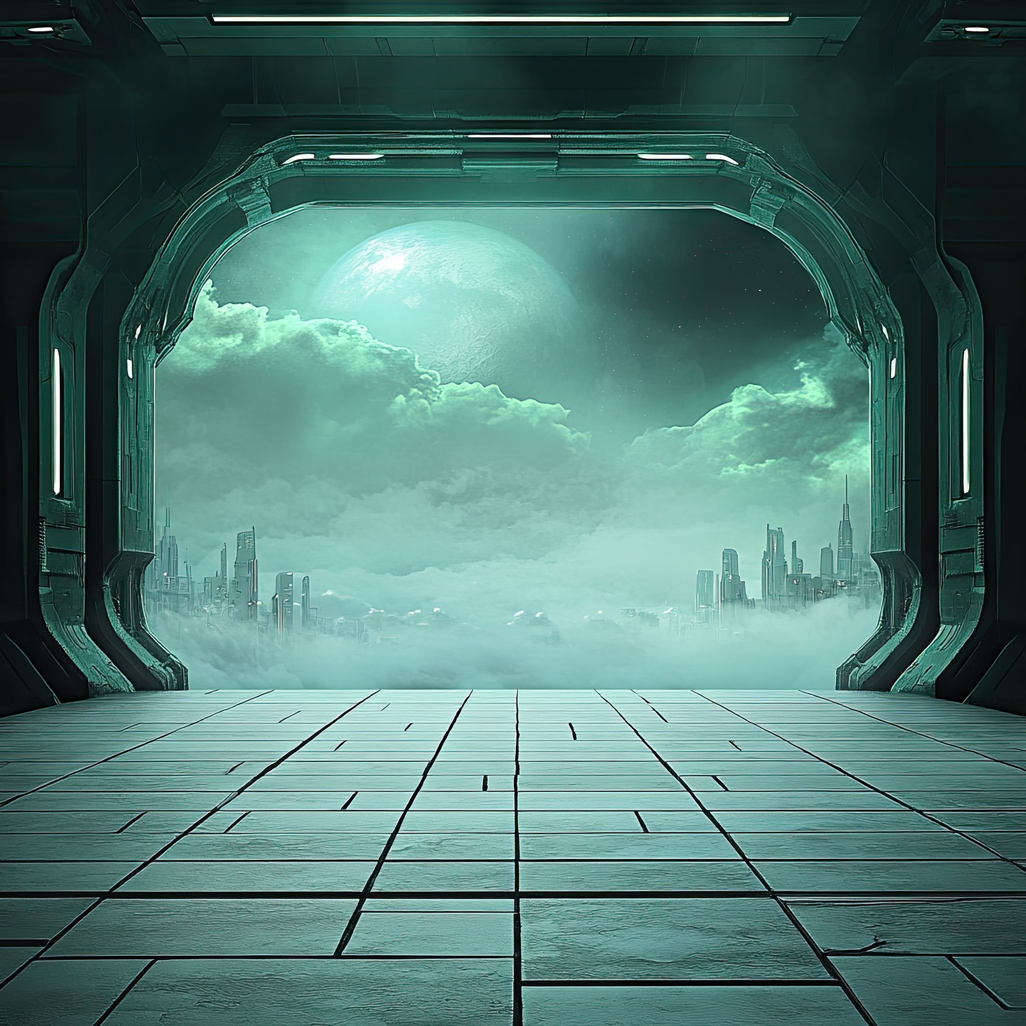 Preview for Futuristic-city-portal-sci-fi-backdrop-background-f5c55