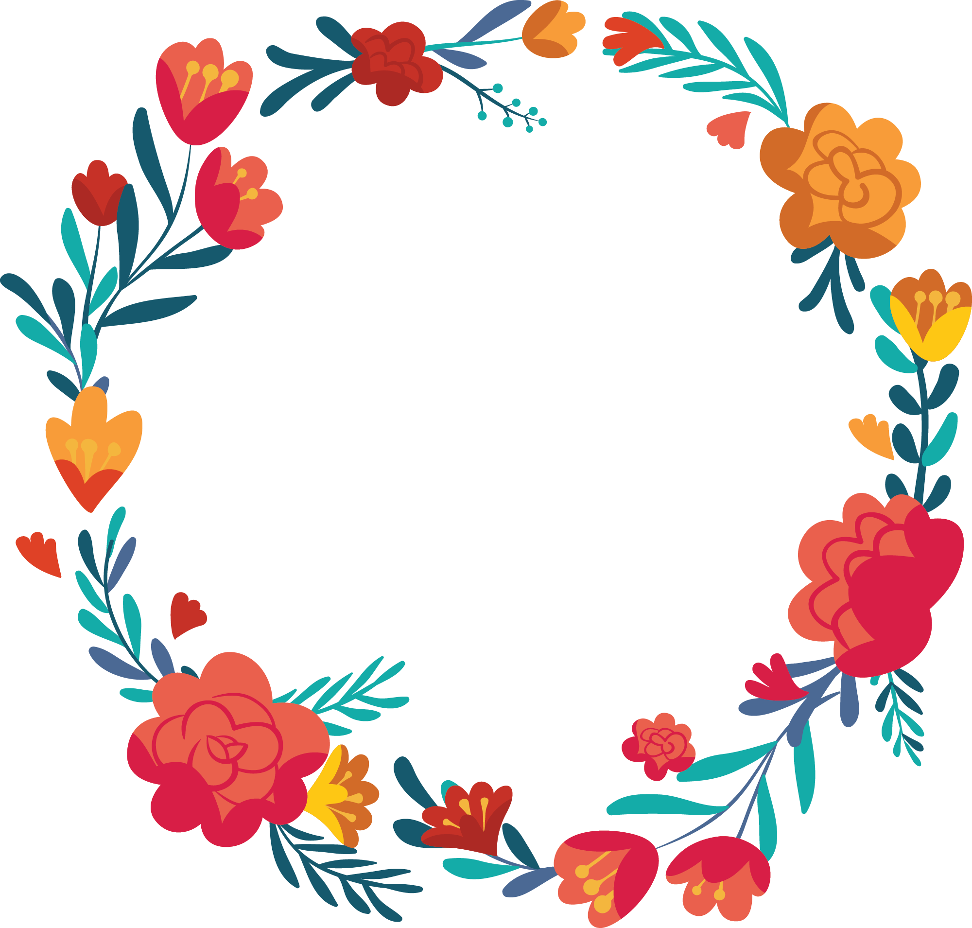 Preview for Floral-wreath-design-template-flowers-sticker-05805