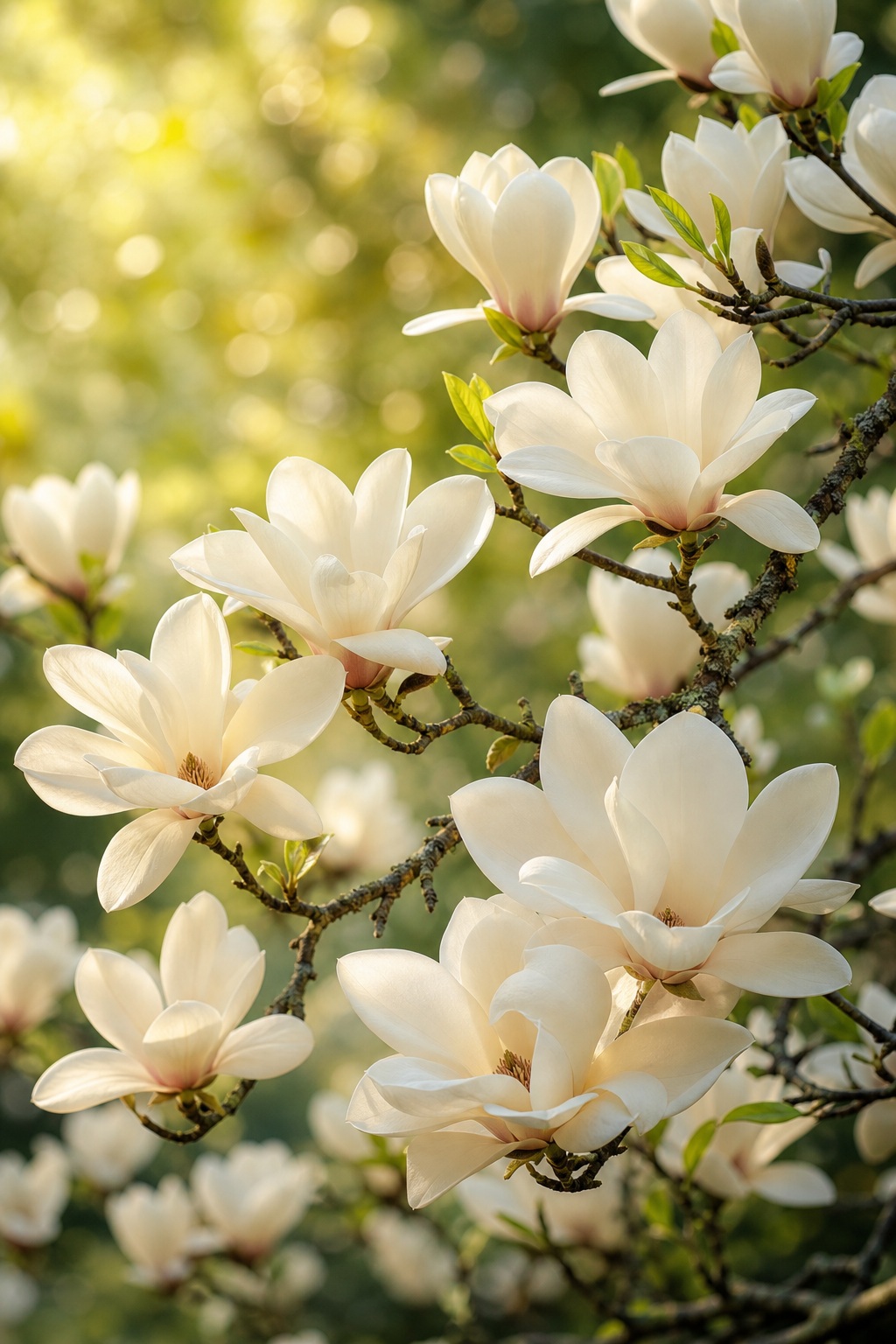Preview for Cream Magnolia Blossoms Stock Background