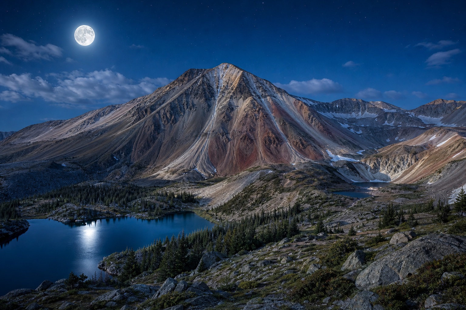 Preview for Moonlit Mountain Background For Designs