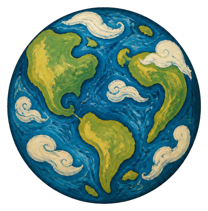 Preview for Gouache Earth Sticker Graphic