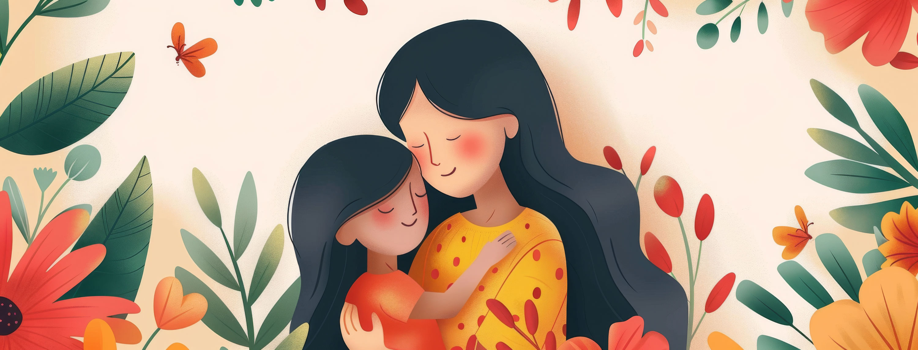 Preview for Mother-child-floral-embrace-mothers-day-background-2da1f