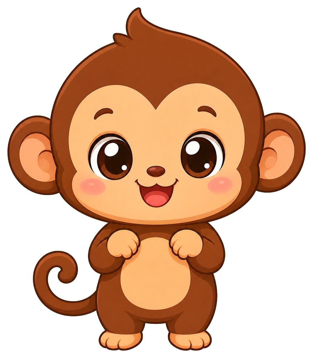 Preview for Cute Monkey Sticker Graphic