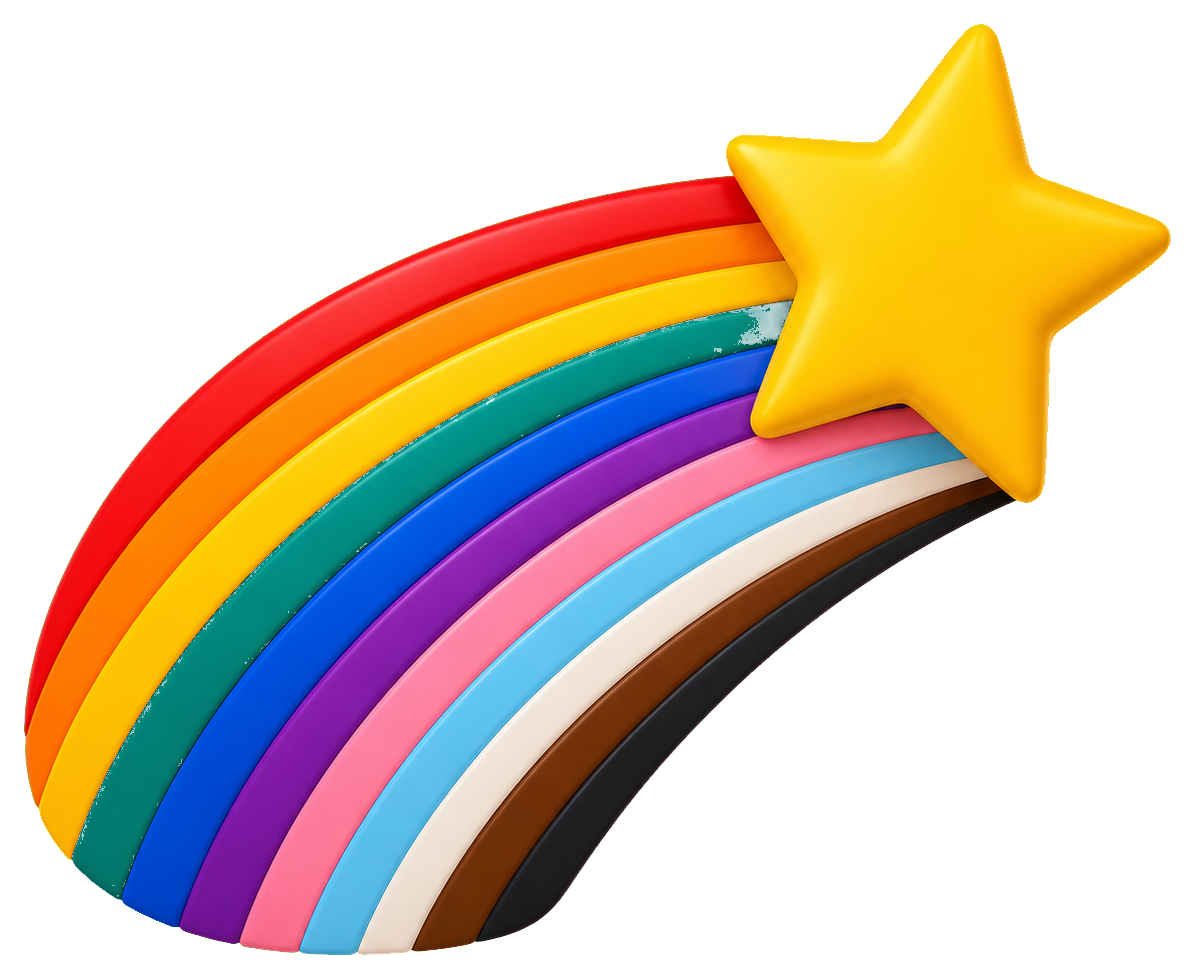 Preview for Rainbow Pride Shooting Star Sticker