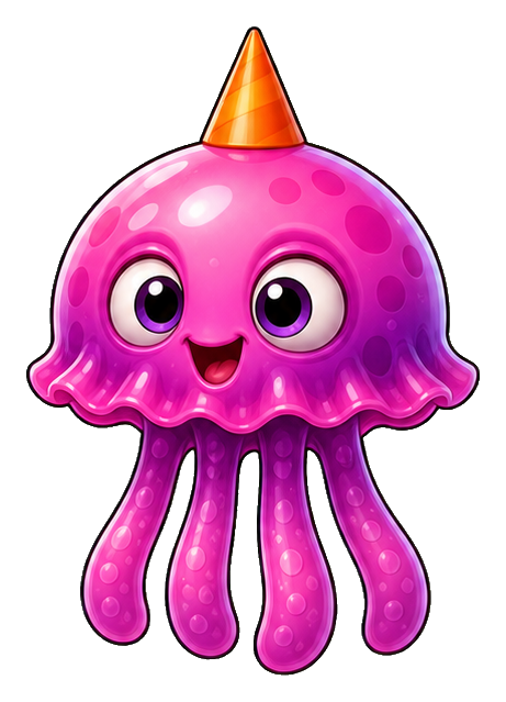 Preview for Party Cone Jellyfish Alien Sticker