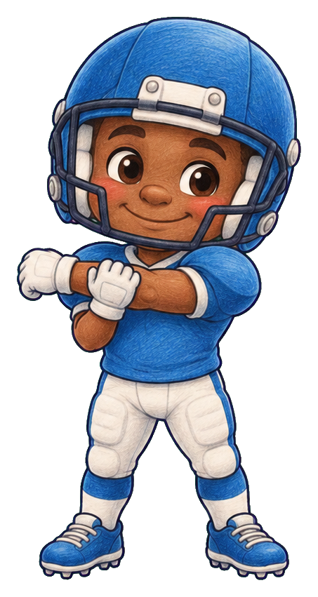 Preview for Blue Uniform Shoulder Stretch Football Sticker