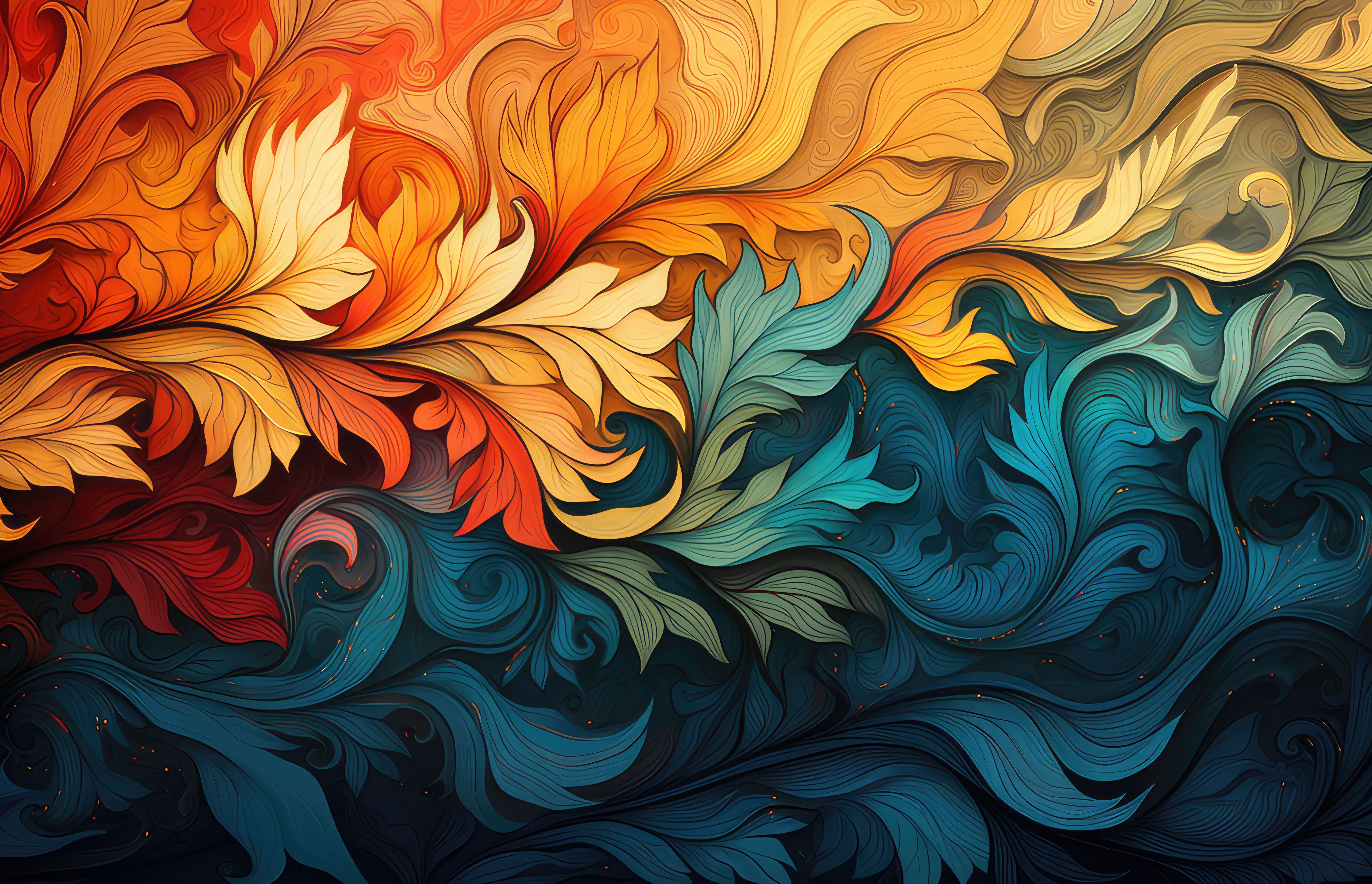 Preview for Autumn-leaves-swirl-pattern-abstract-background-e2642