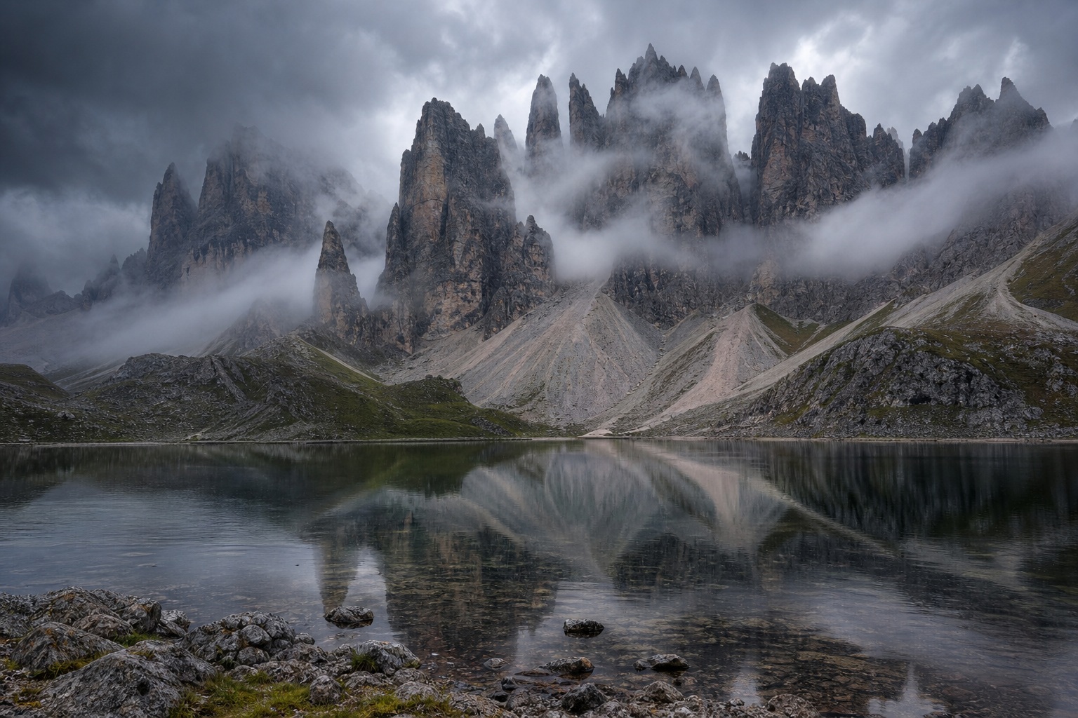 Preview for Mountain Lake Reflection Stock Background