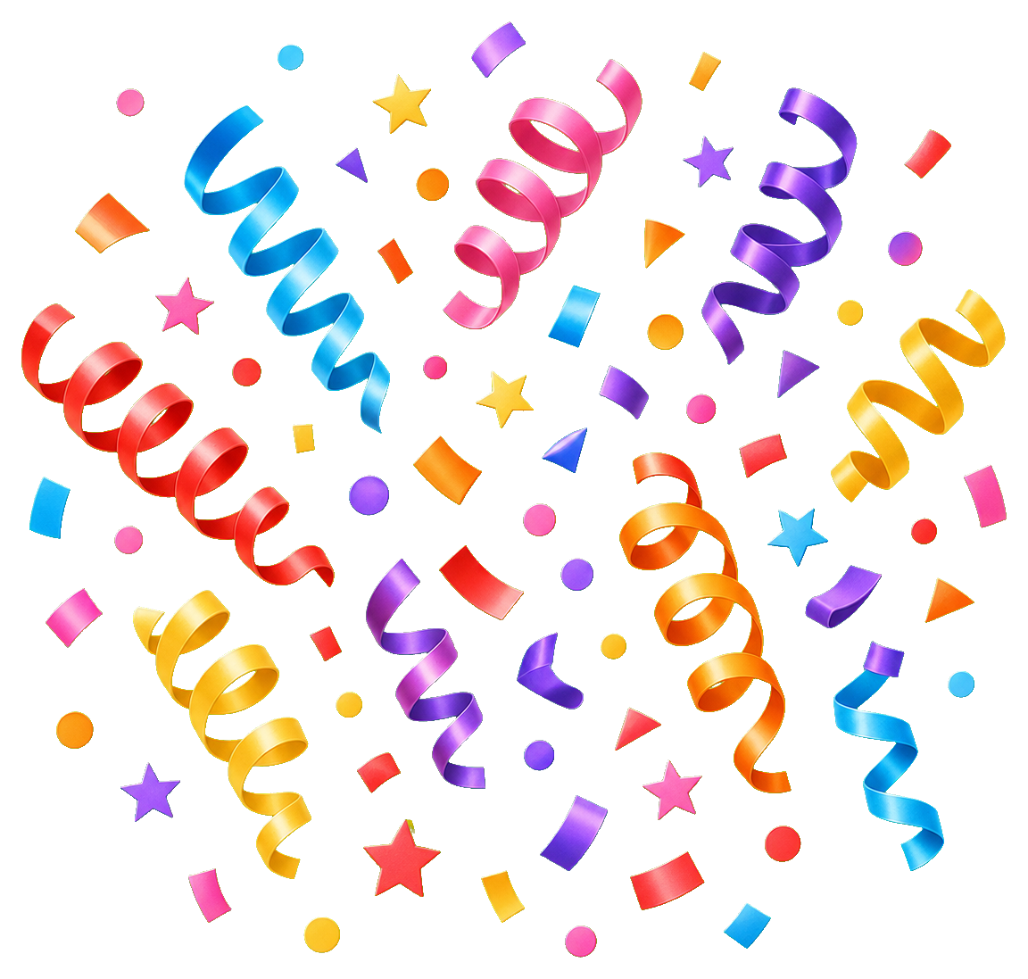Preview for Confetti Swirls Party Sticker Graphic