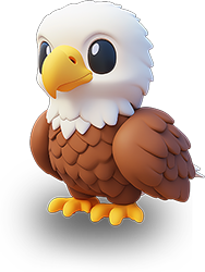 Preview for Cartoon-bald-eagle-illustration-animal-sticker-6689f
