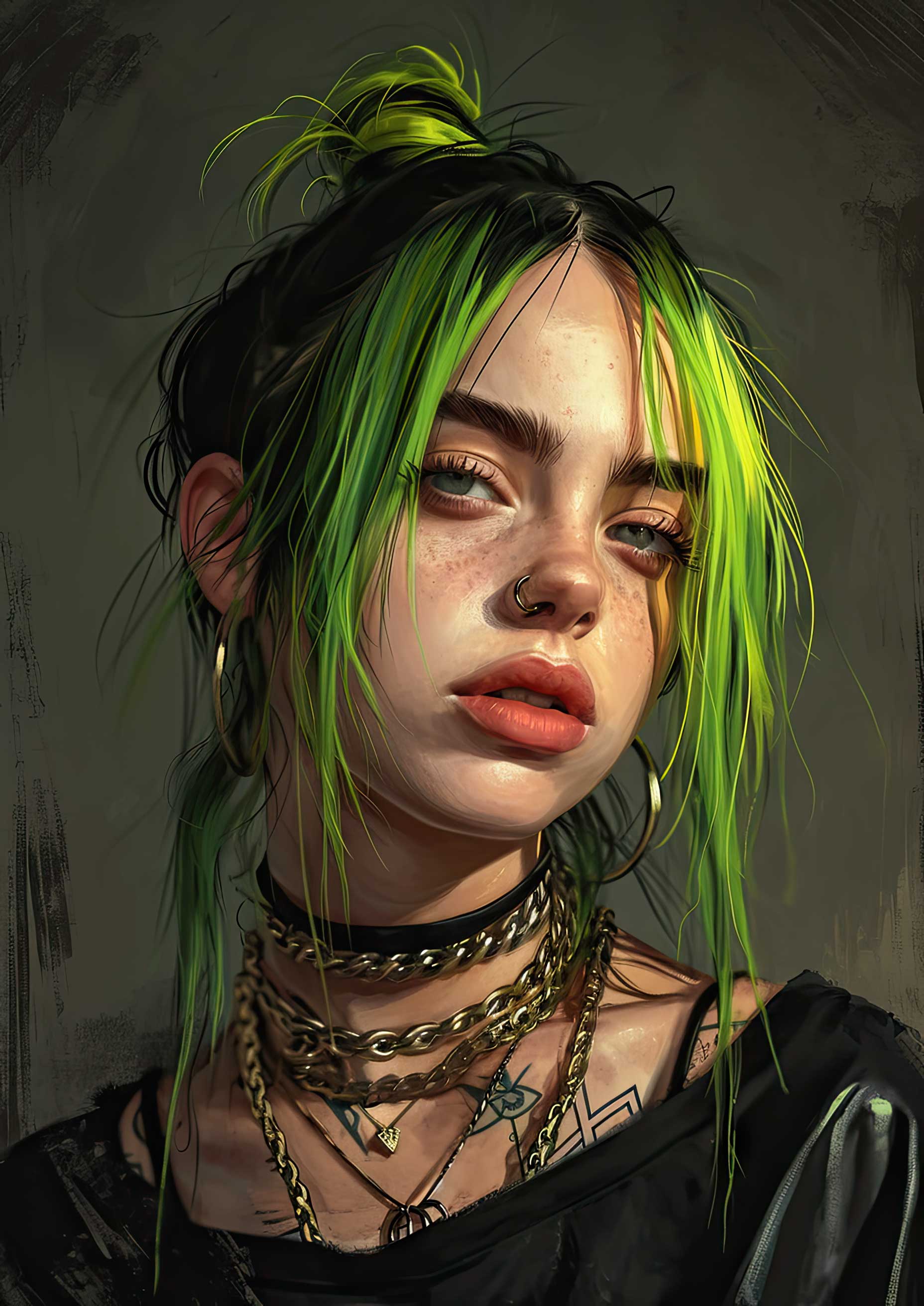 Preview for Billie-eilish-digital-portrait-celebrities-background-1a7dc