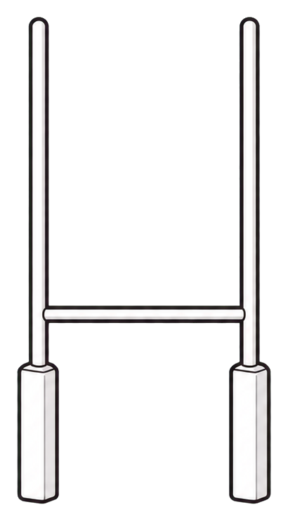 Preview for White Goalposts Rugby Sticker