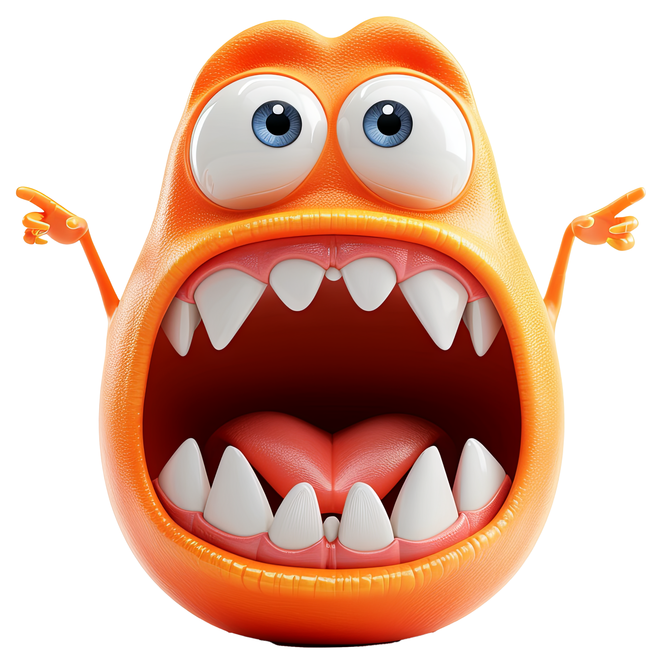 Preview for Surprised-orange-cartoon-character-3d-emoji-sticker-274a6