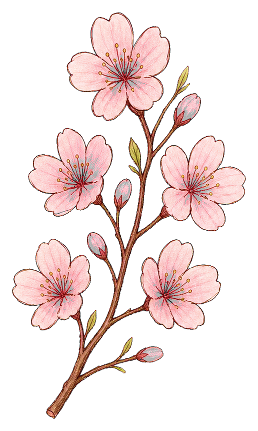 Preview for Pale Pink Cherry Blossom Twig Sticker