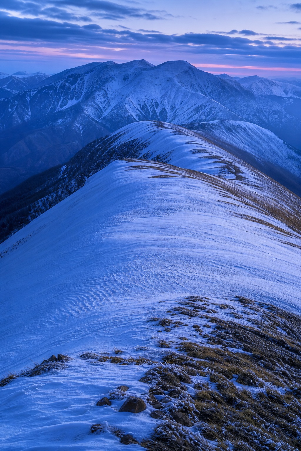 Preview for Blue Hour Snow Ridge Mountain Background