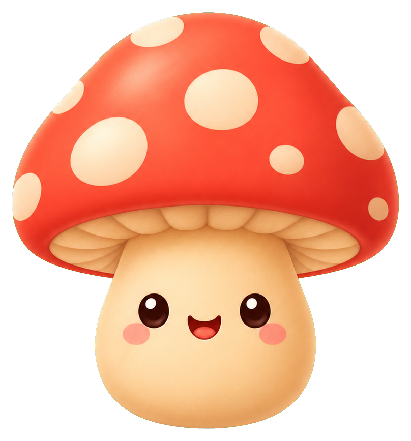Preview for Kawaii Mushroom Sticker Graphic