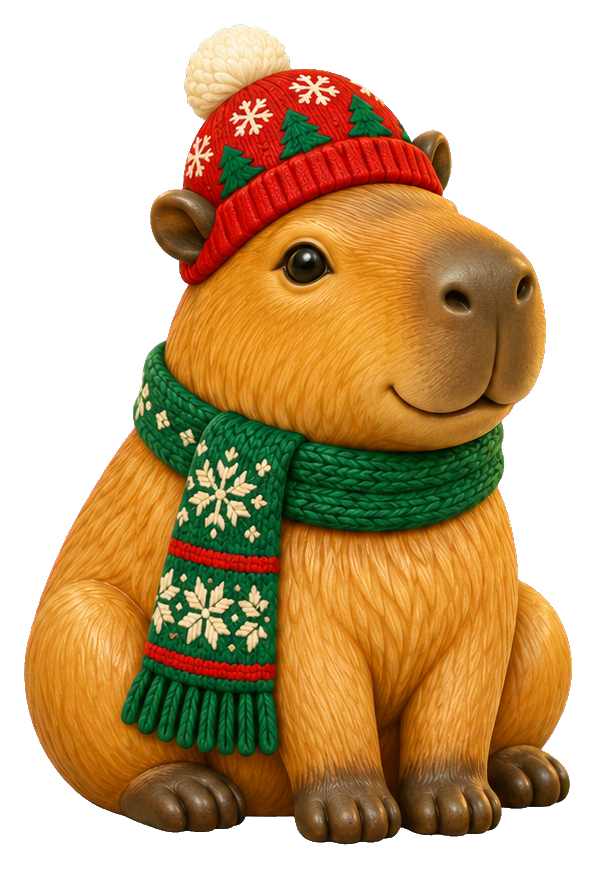 Preview for Christmas Capybara In Festive Scarf
