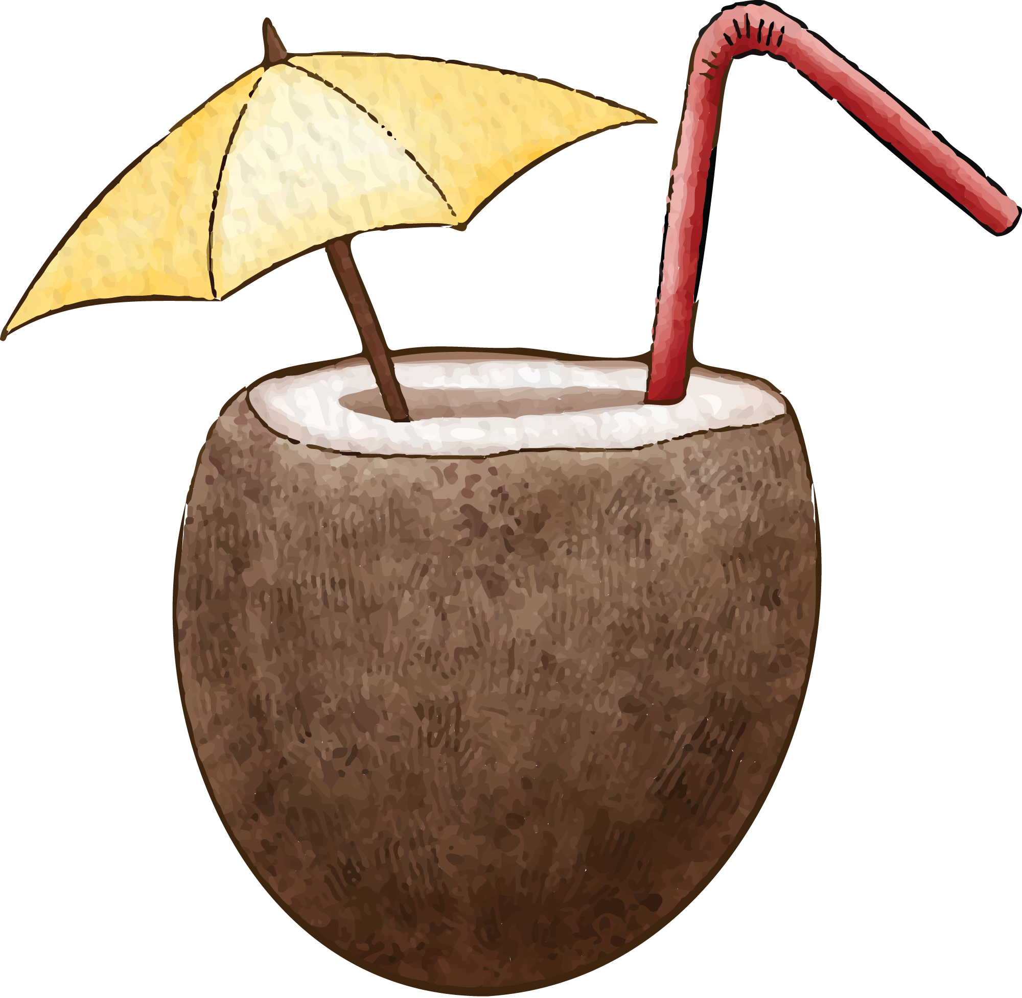 Preview for Coconut-drink-illustration-summer-watercolor-sticker-423bd