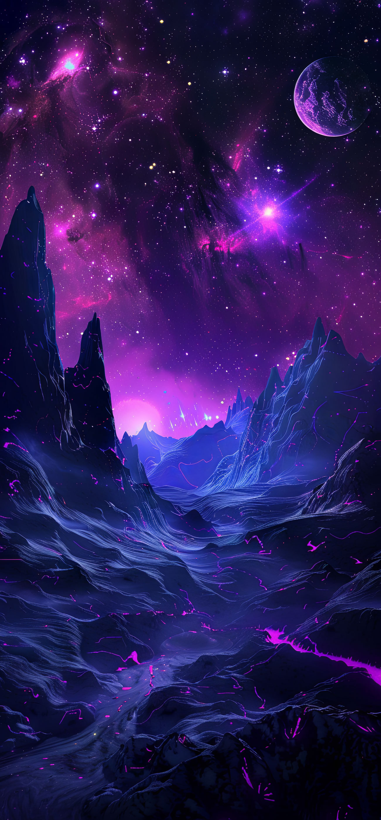 Preview for Cosmic-purple-galaxy-landscape-astrophotography-phone-background-d02ae