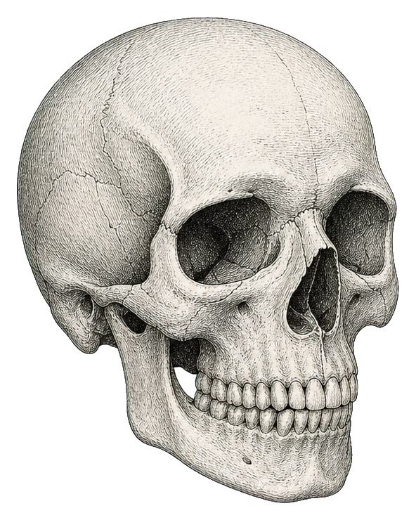 Preview for Three Quarter Anatomical Skull Sticker