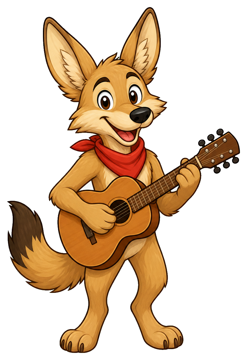 Preview for Musician Coyote Sticker