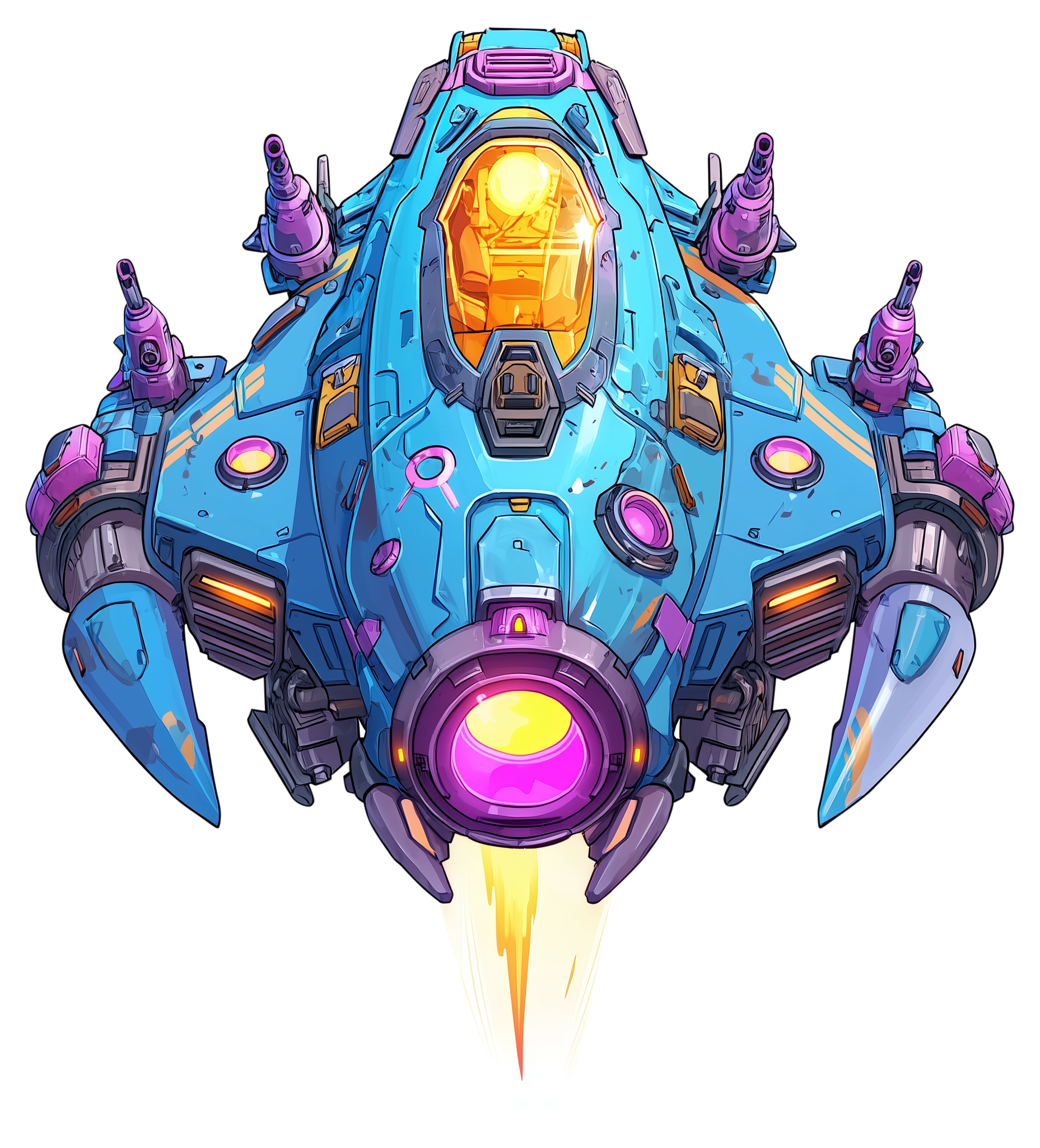 Preview for Futuristic-spacecraft-illustration-spaceship-sticker-b9969