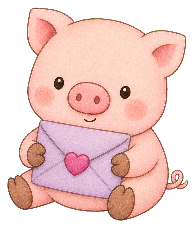 Preview for Pig With Envelope Sticker