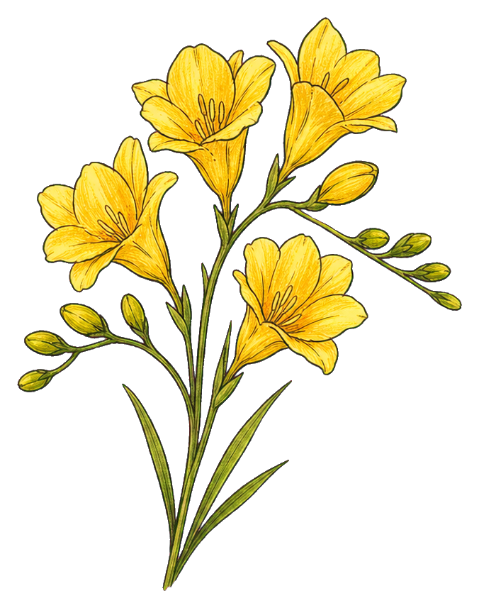 Preview for Yellow Freesia Spray Sticker