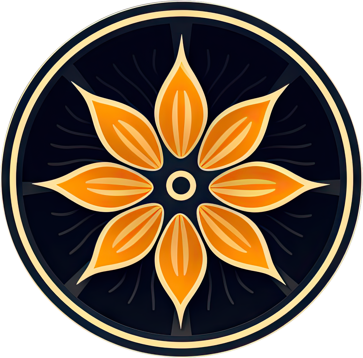 Preview for Orange-floral-design-logo-flower-sticker-8246b
