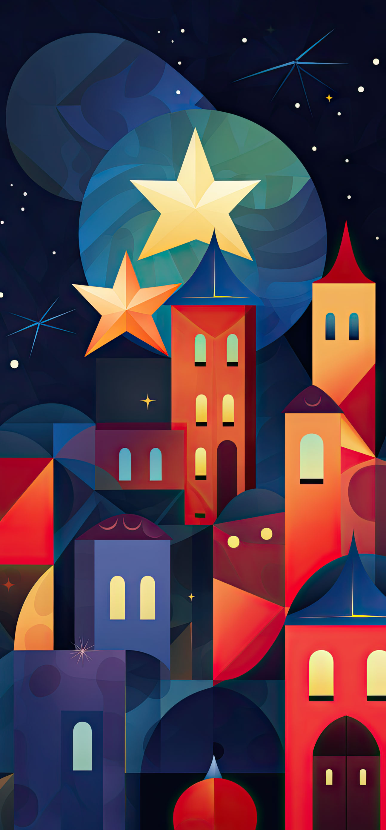 Preview for Fantasy-night-city-illustration-christmas-phone-background-b3fb7