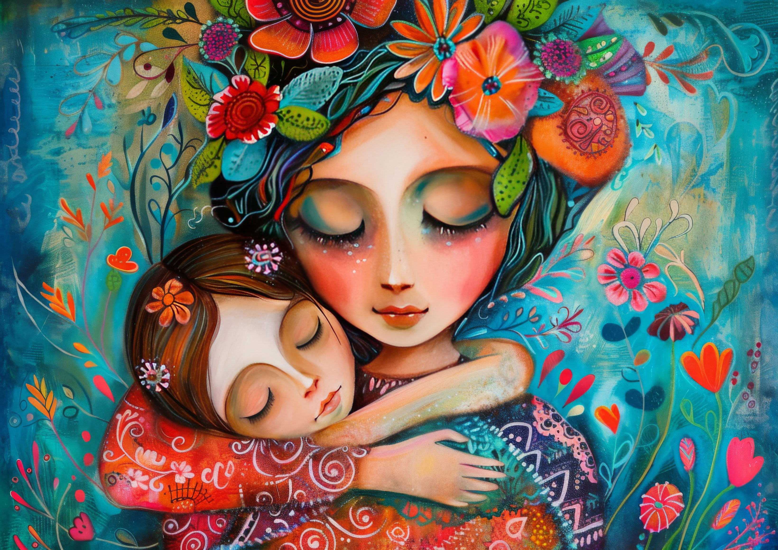 Preview for Mother-child-whimsical-art-mothers-day-background-45ff2
