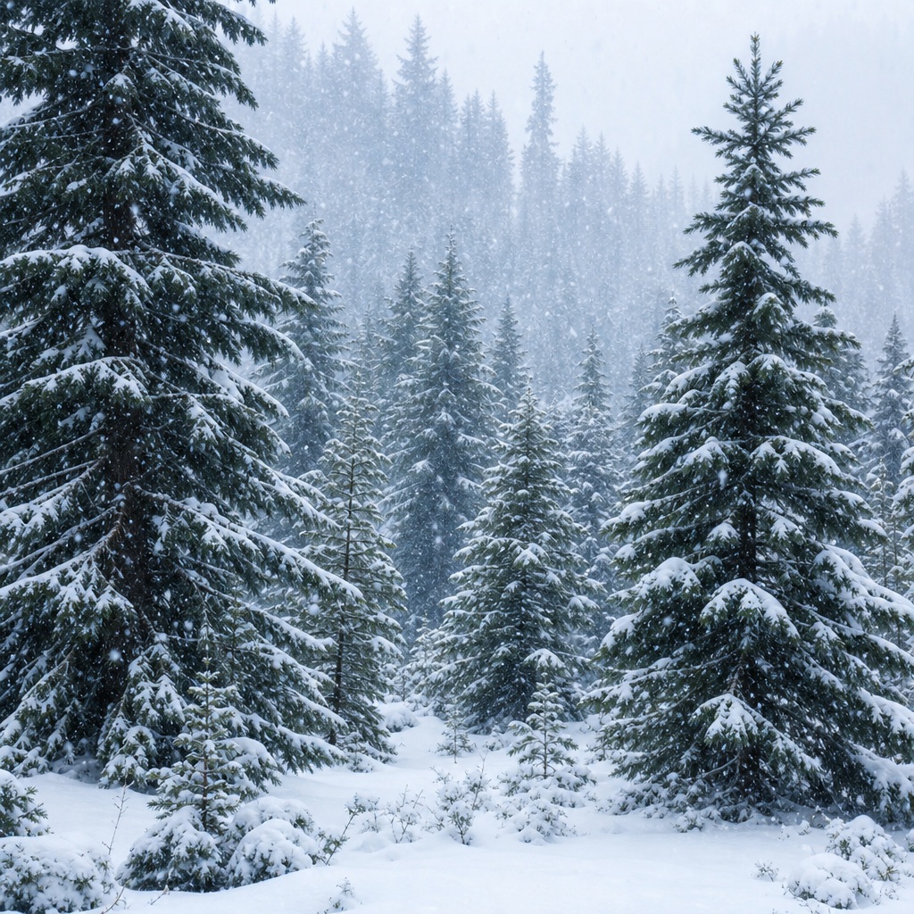 Preview for Winter Pine Forest Background