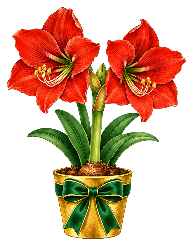 Preview for Christmas Amaryllis In Golden Pot