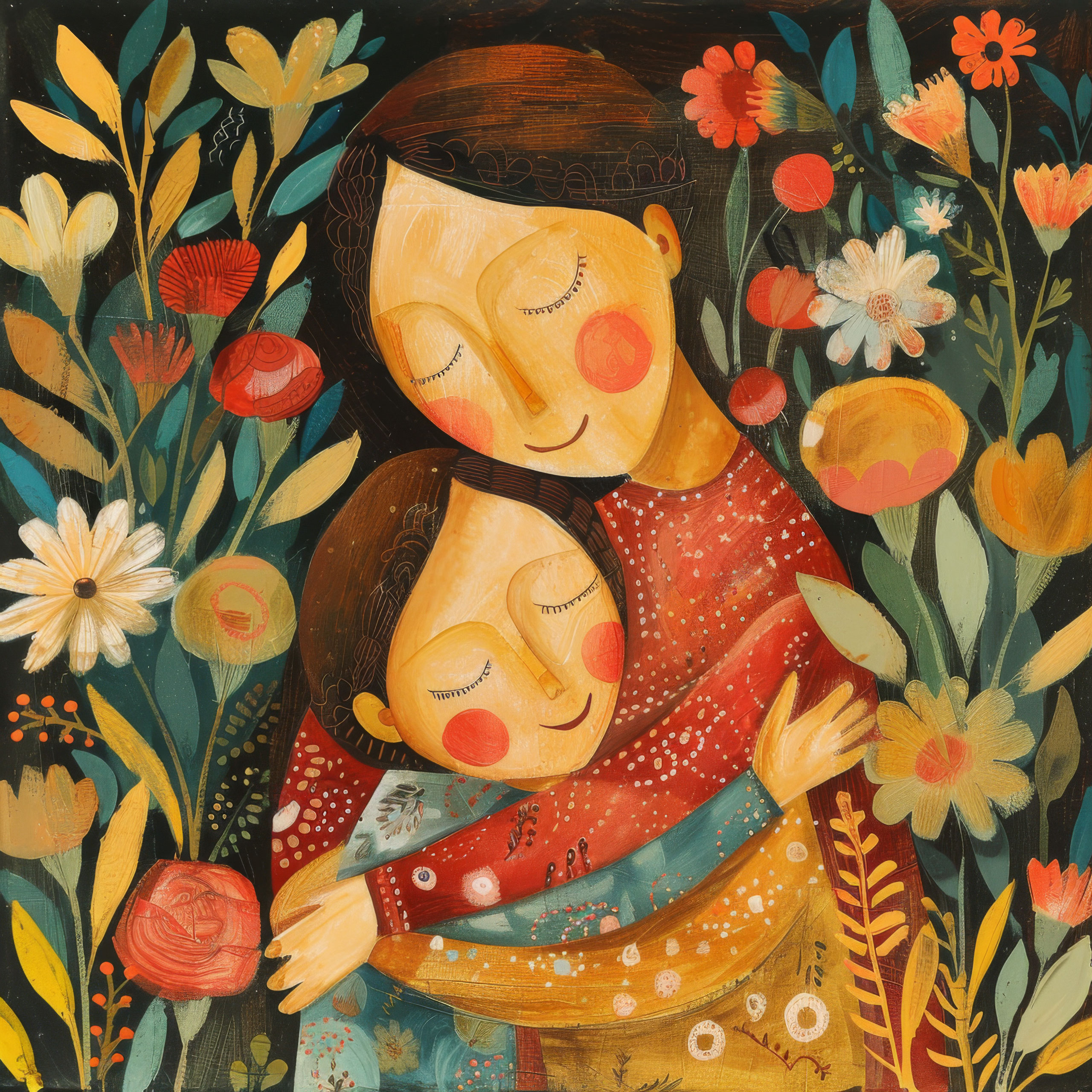 Preview for Mother-child-floral-embrace-mothers-day-background-93b01