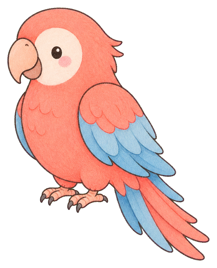 Preview for Cute Parrot Sticker Graphic