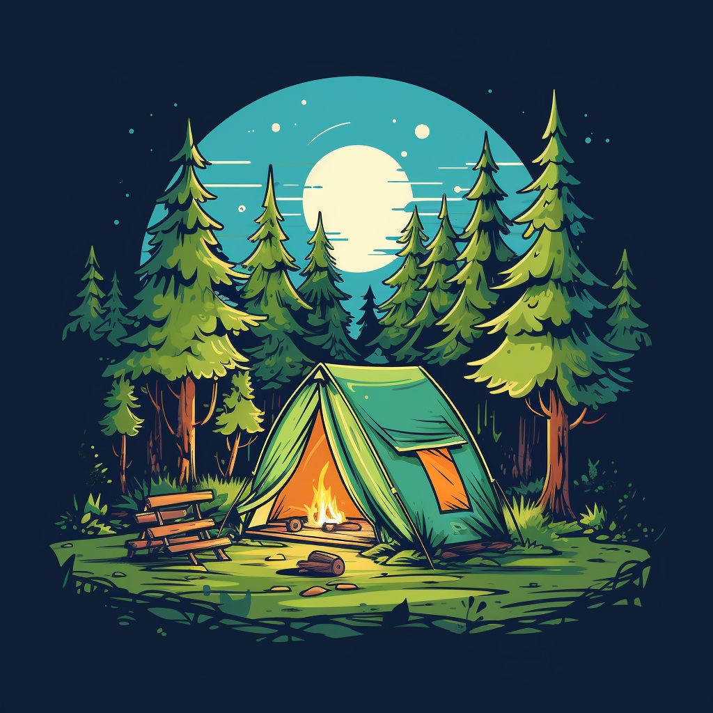 Preview for Camping Forest Background Illustration