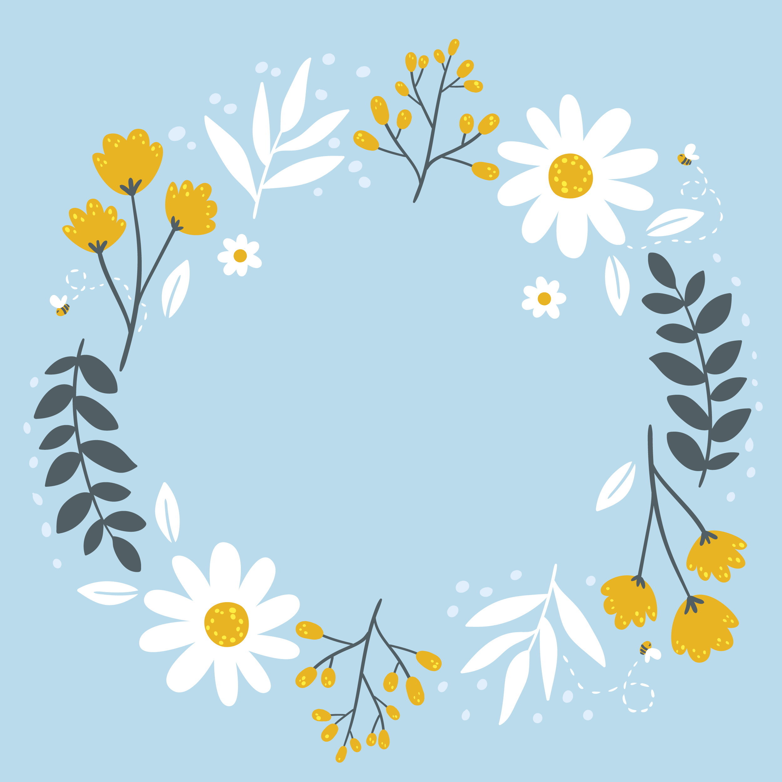Preview for Floral-wreath-design-template-spring-background-23900
