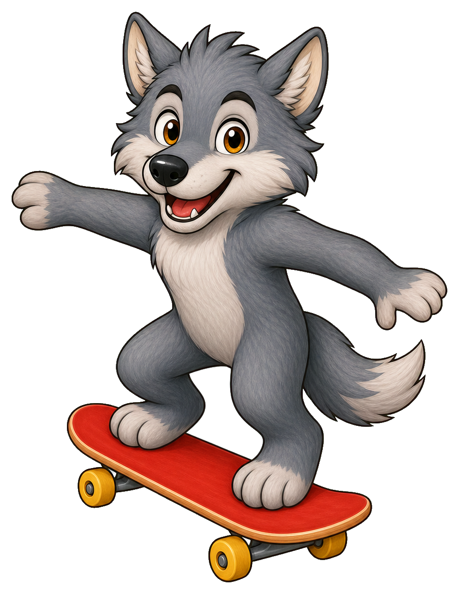 Preview for Skateboard Wolf Sticker