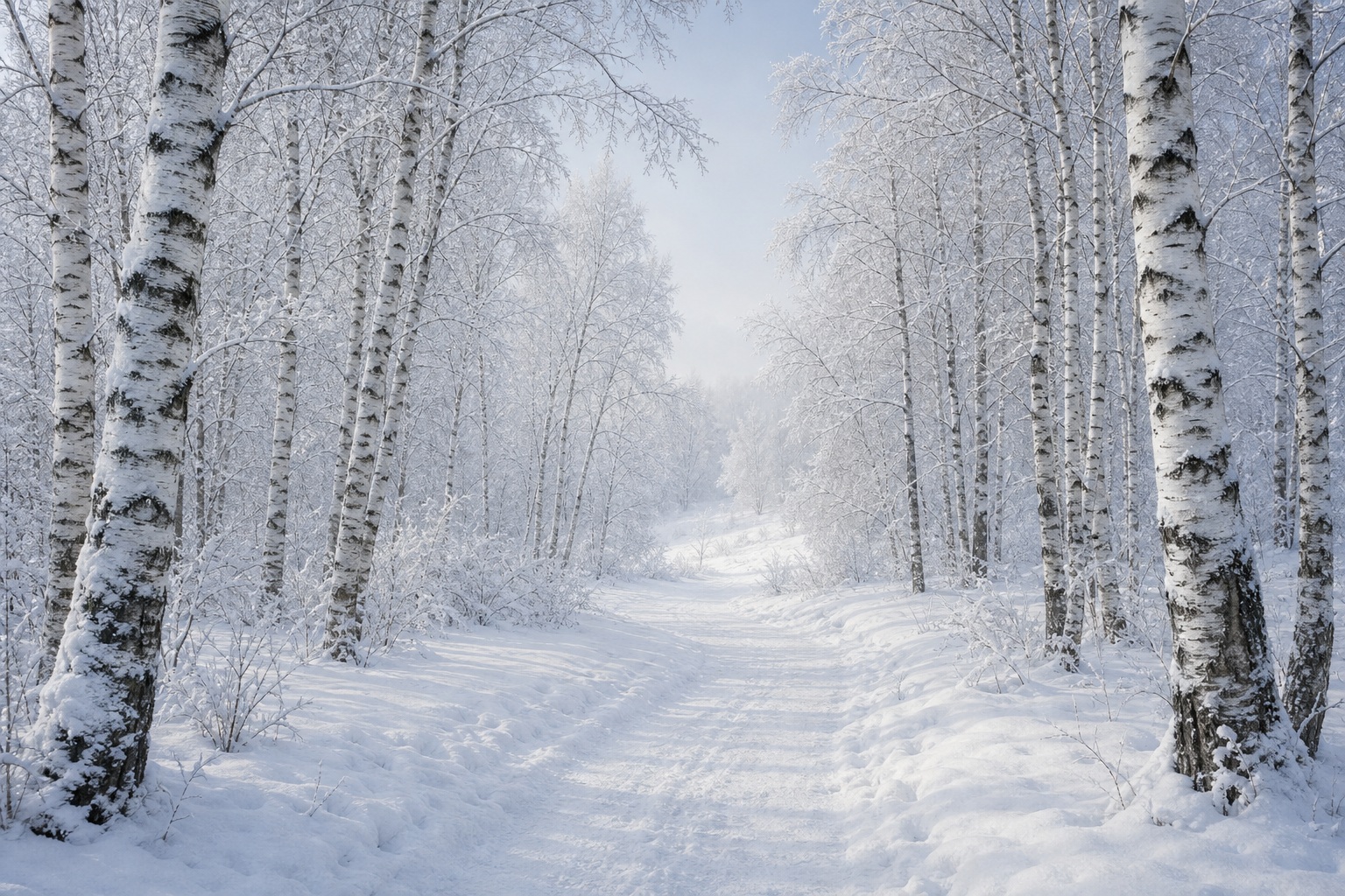 Preview for Snowy Birch Forest Winter Background