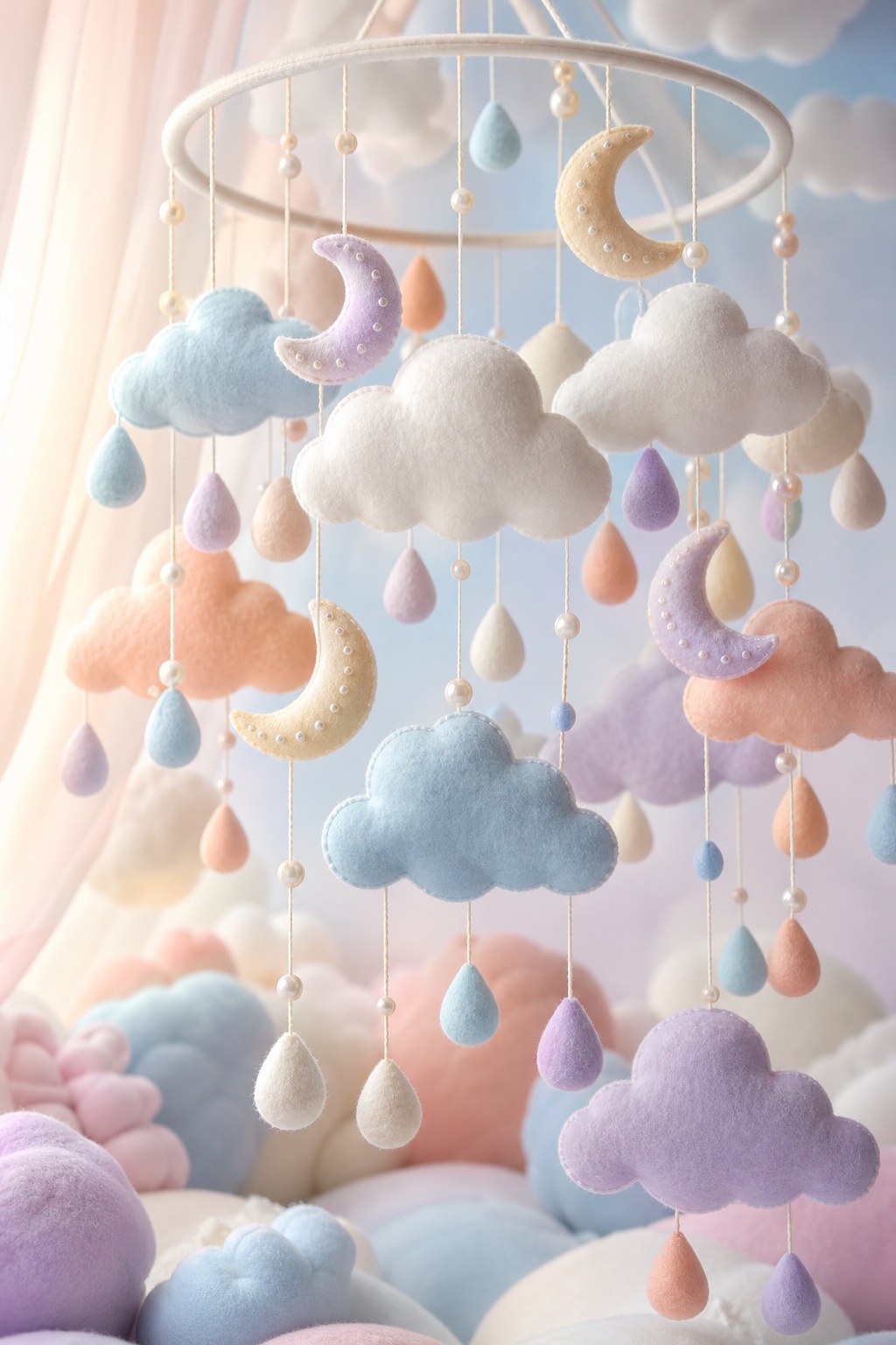 Preview for Pastel Baby Cloud Mobile Stock Background