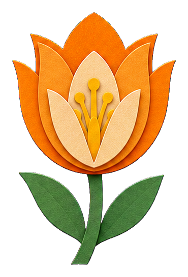 Preview for Orange Layered Tulip Sticker