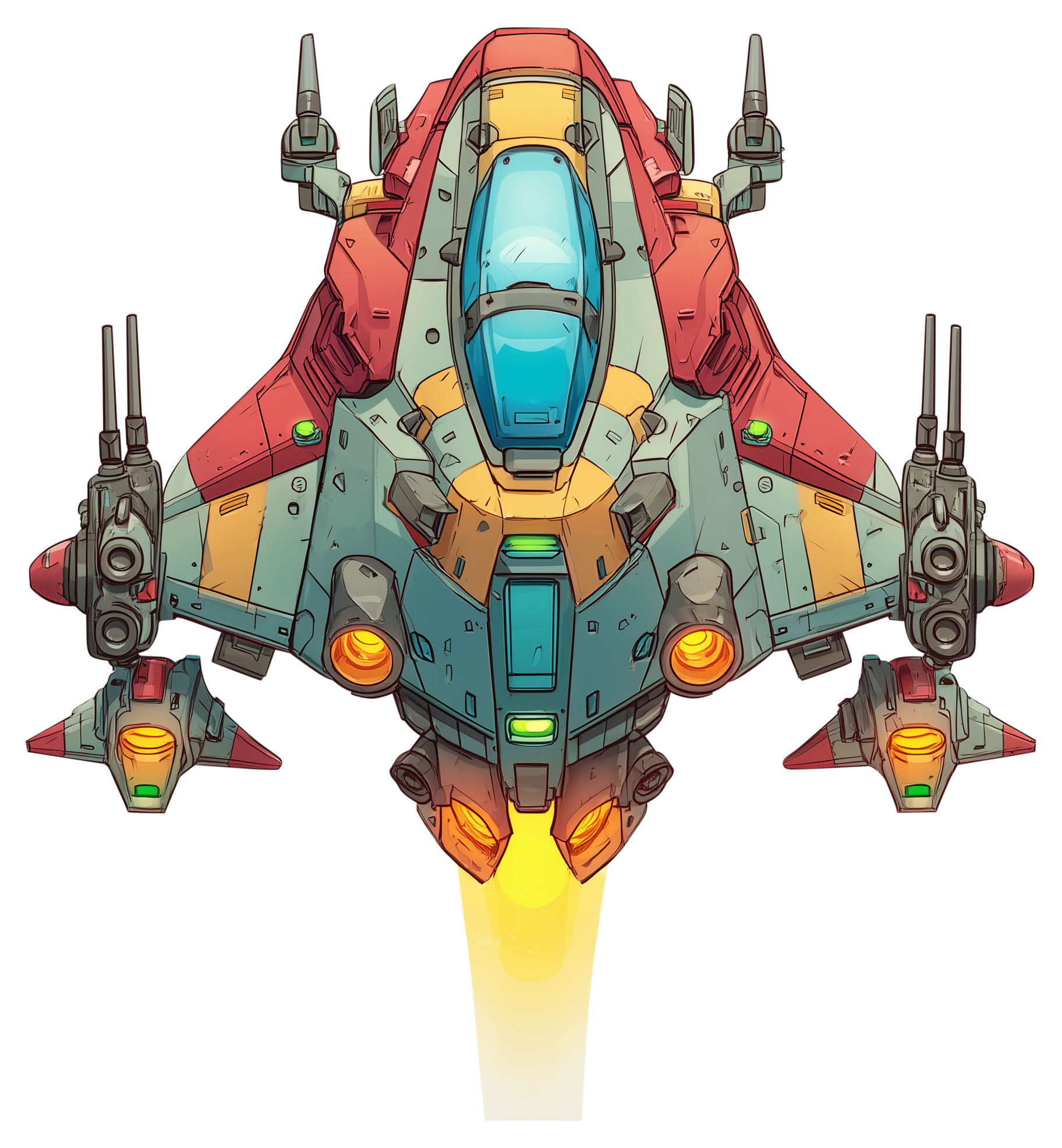 Preview for Futuristic-fighter-jet-illustration-spaceship-sticker-dd4de