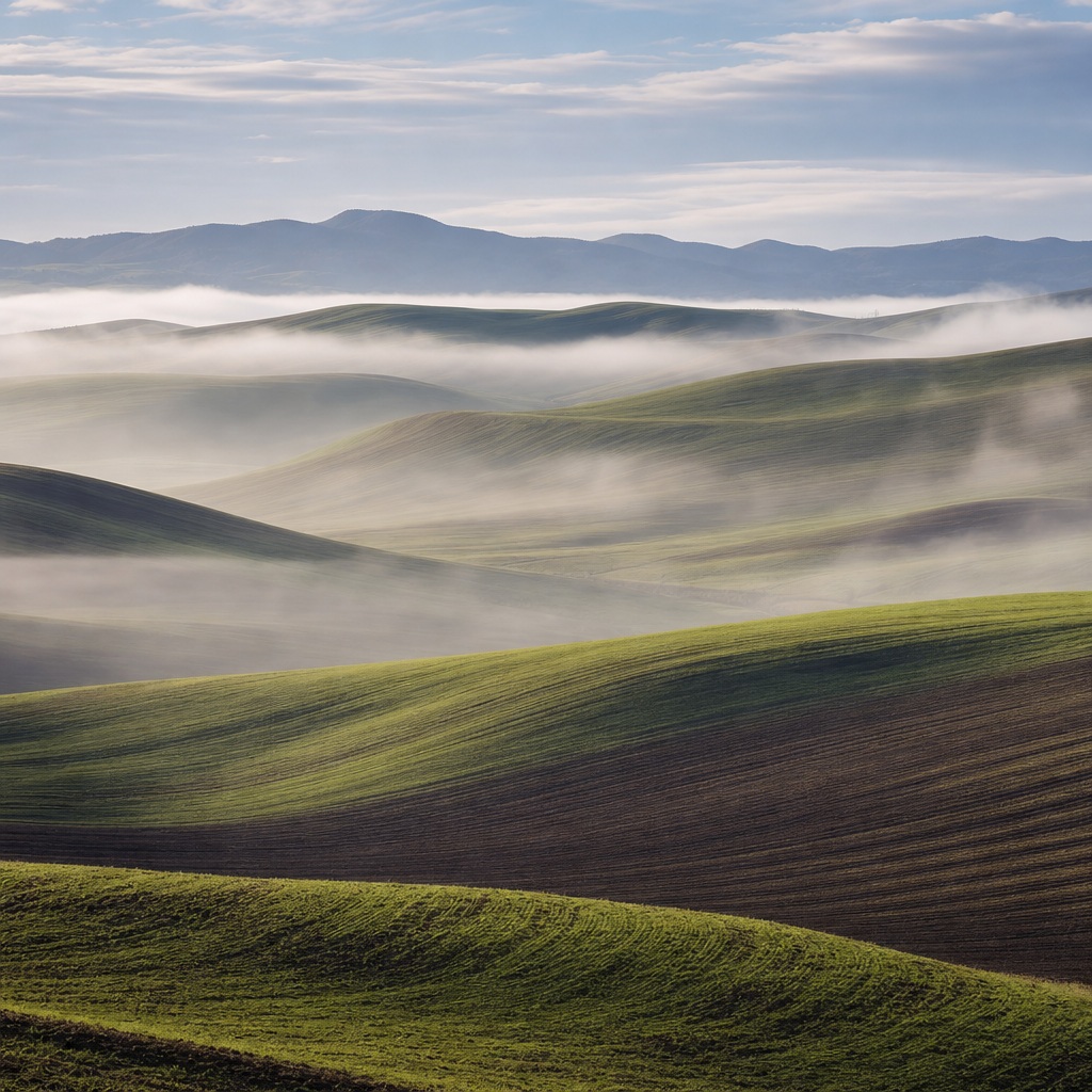 Preview for Misty Rolling Hills Background