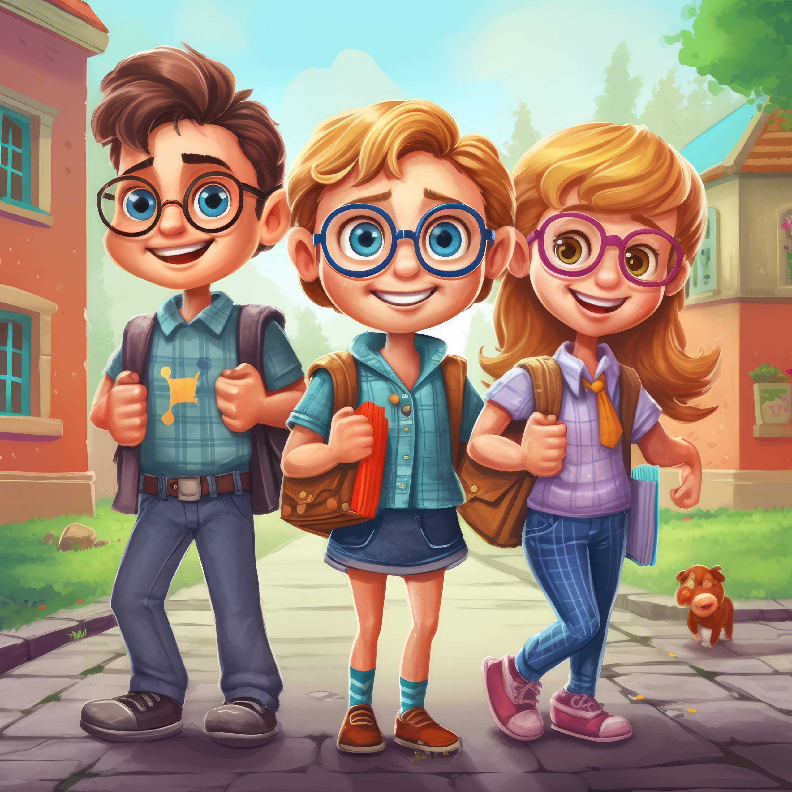 Preview for Happy-students-school-campus-accessories-background-5a599