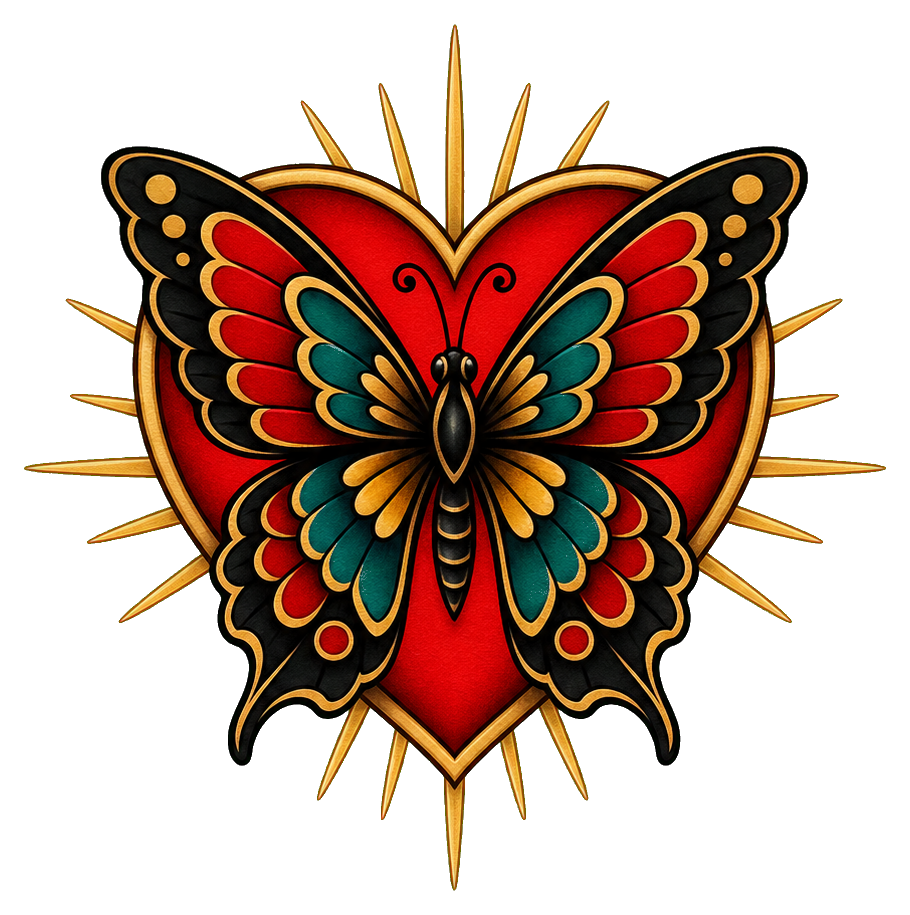 Preview for Traditional Heart Butterfly Sticker