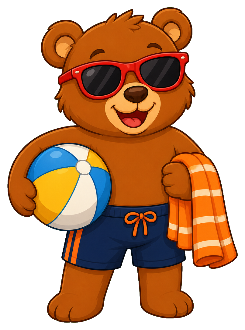 Preview for Beach Bear Sticker